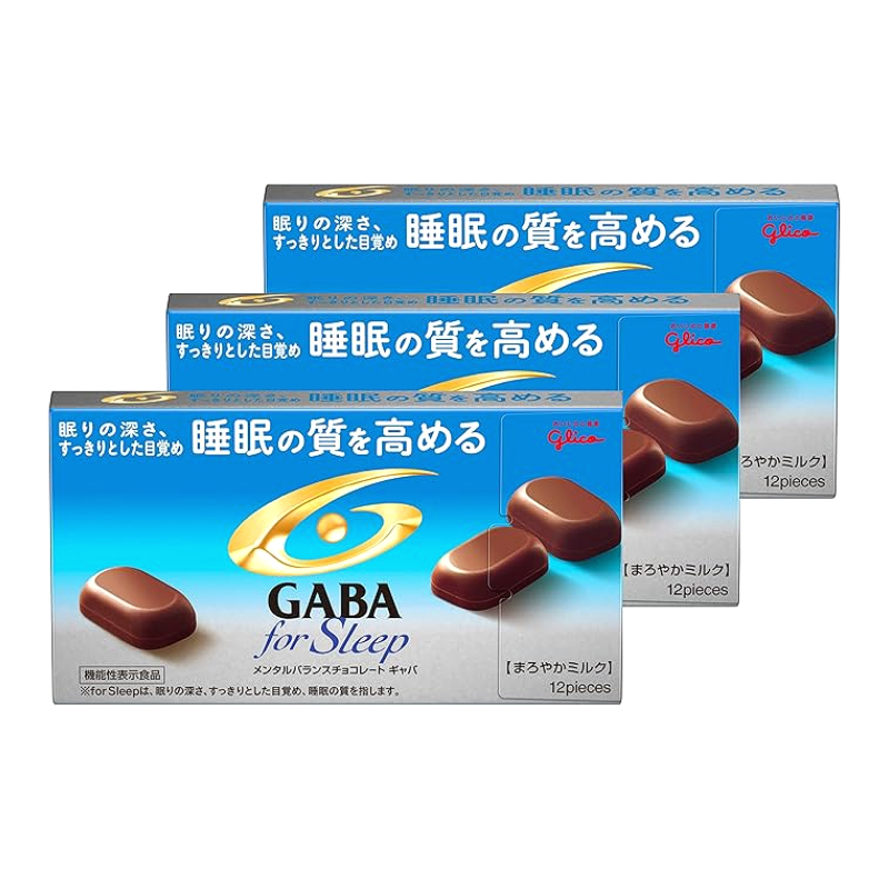 글리코 가바 포 슬립 일본 수면 초콜릿 부드러운 밀크맛 50g, 3개세트
